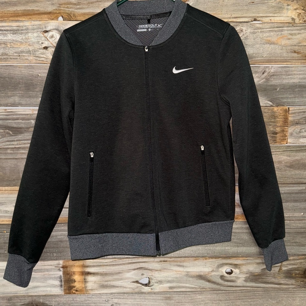 Nike Women's Golf Wool Bonded Bomber Jacket- size M- polyester Dark grey